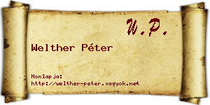 Welther Péter névjegykártya