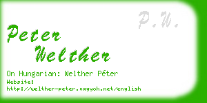 peter welther business card